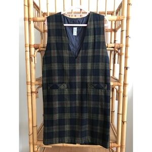 Vintage Sag Harbor Plaid Jumper Dress - Size 12